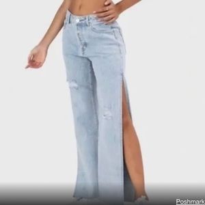 Adika | Bernisse Side-Slit Jeans | Light Blue - Denim | XS